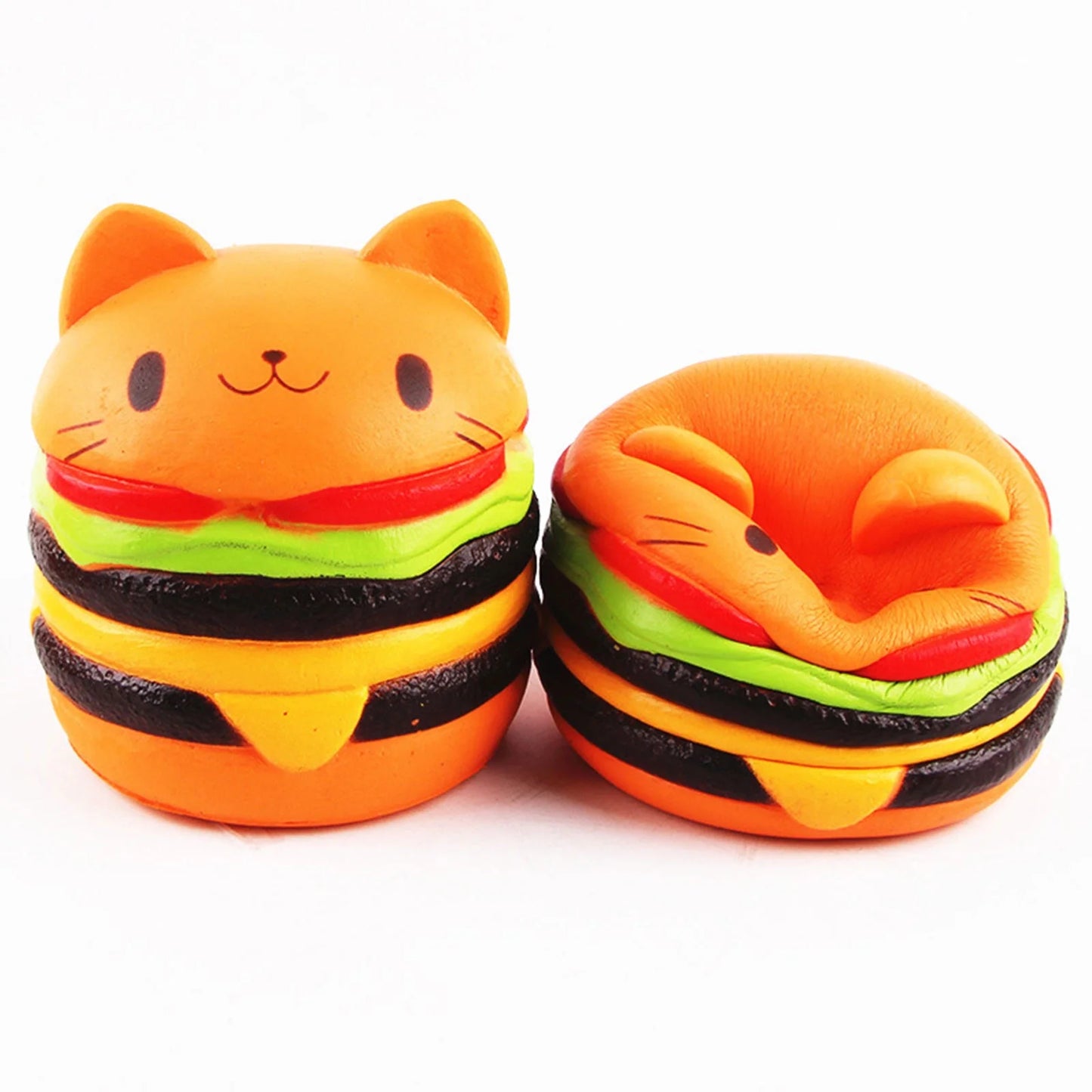 Slow Cat Burger Cat Soft Cartoon Pinch Stress Relief Educational Toy Gift for Kids