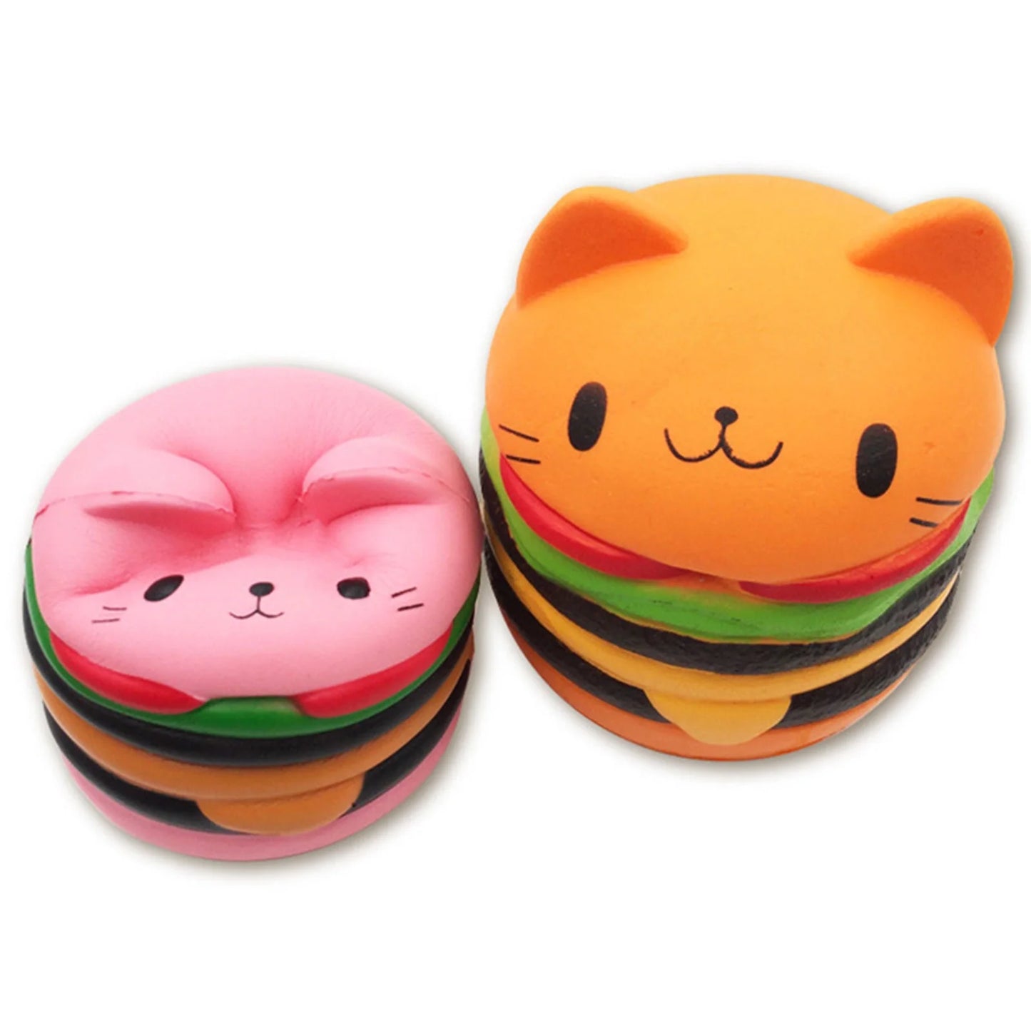 Slow Cat Burger Cat Soft Cartoon Pinch Stress Relief Educational Toy Gift for Kids