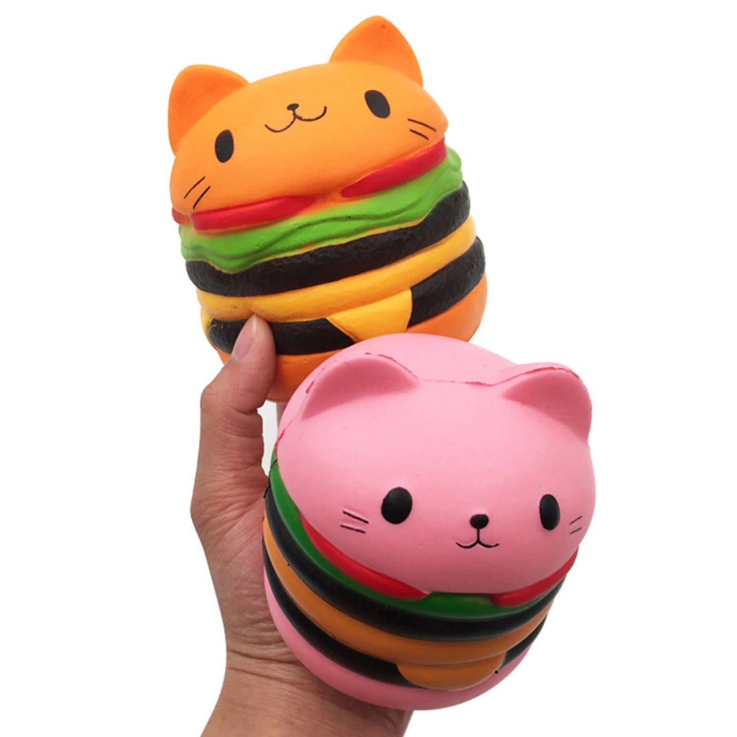 Slow Cat Burger Cat Soft Cartoon Pinch Stress Relief Educational Toy Gift for Kids