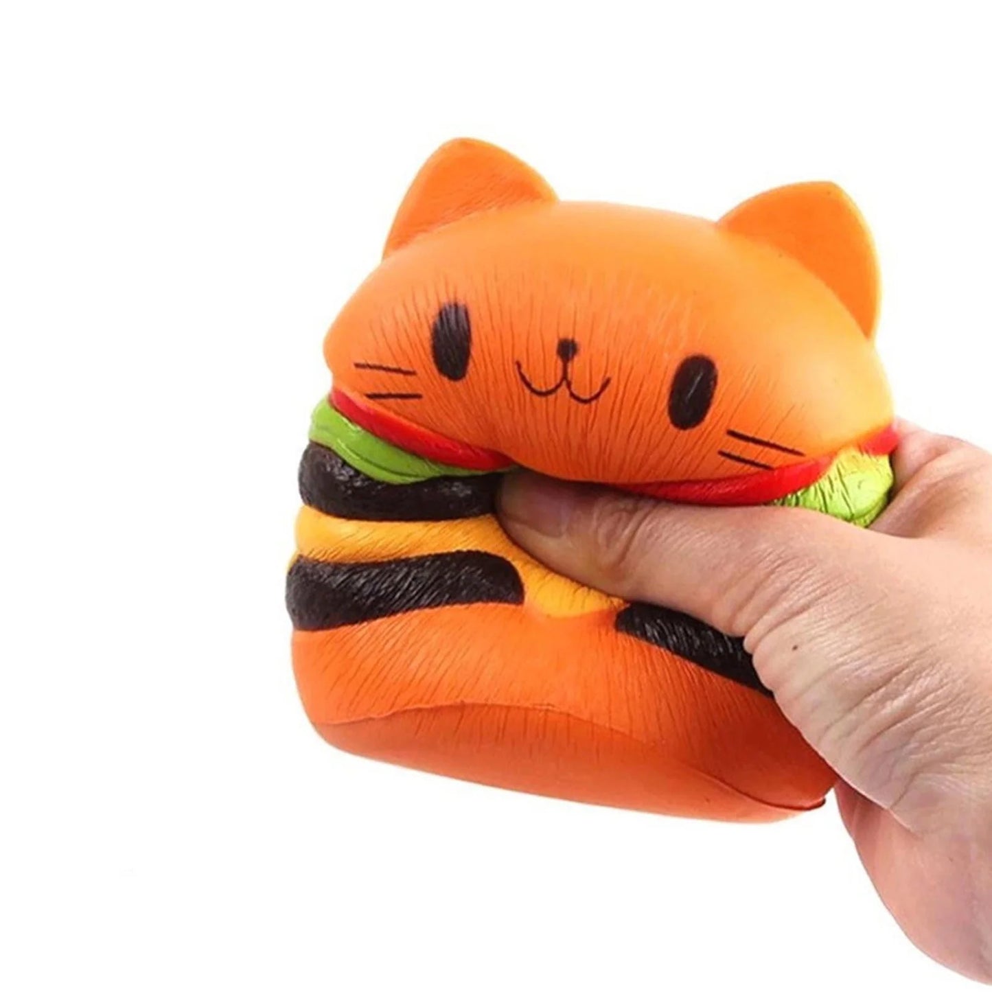 Slow Cat Burger Cat Soft Cartoon Pinch Stress Relief Educational Toy Gift for Kids