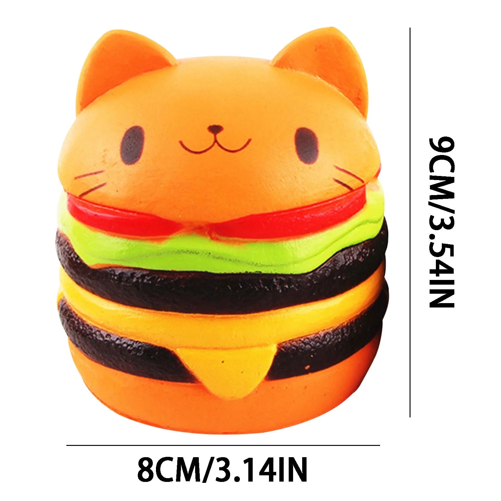 Slow Cat Burger Cat Soft Cartoon Pinch Stress Relief Educational Toy Gift for Kids