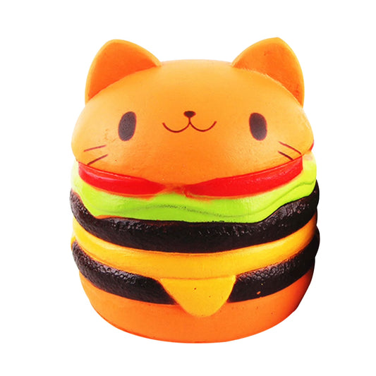 Slow Cat Burger Cat Soft Cartoon Pinch Stress Relief Educational Toy Gift for Kids
